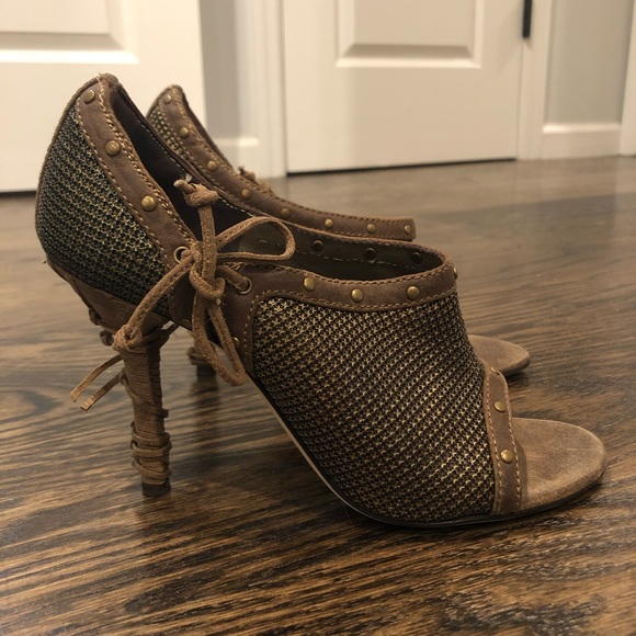 Christian Dior peep toe booties, size 37.5 / 7.5 - Picture 4 of 8